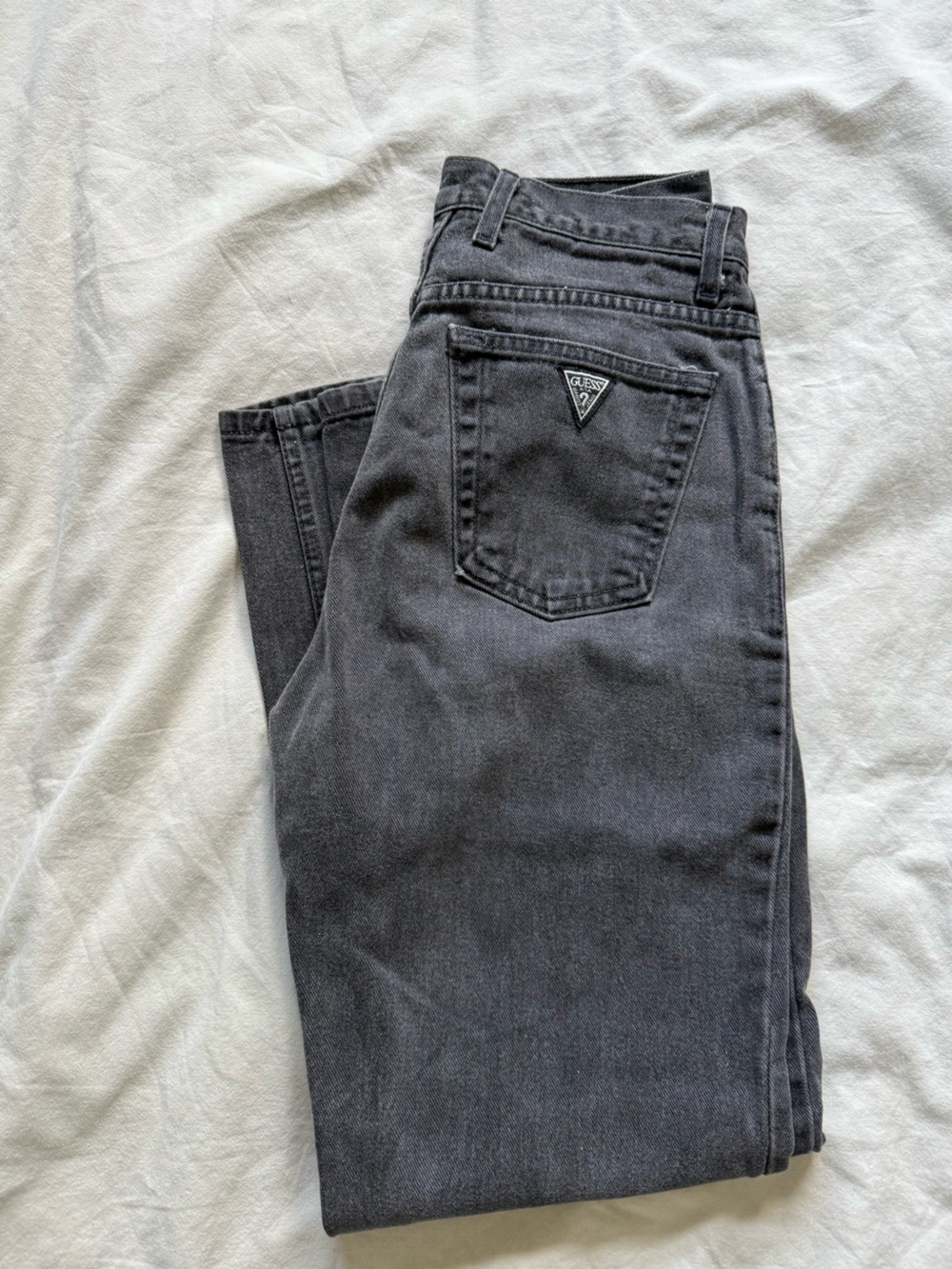 Guess Women Charcoal Straight Mom Jeans Size 29 (MADE IN USA)
